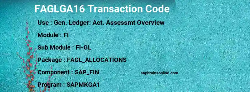 SAP FAGLGA16 transaction code