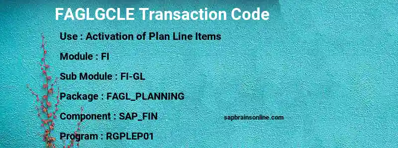 SAP FAGLGCLE transaction code