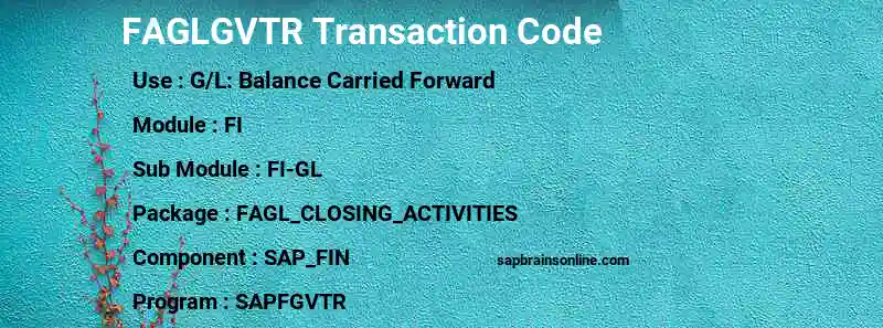 SAP FAGLGVTR transaction code