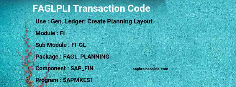 SAP FAGLPLI transaction code