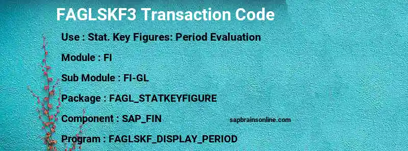 SAP FAGLSKF3 transaction code
