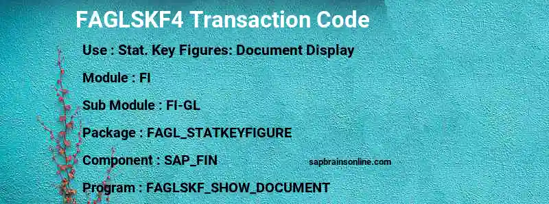 SAP FAGLSKF4 transaction code
