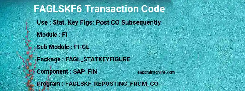 SAP FAGLSKF6 transaction code