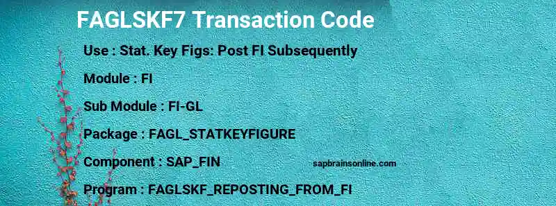 SAP FAGLSKF7 transaction code