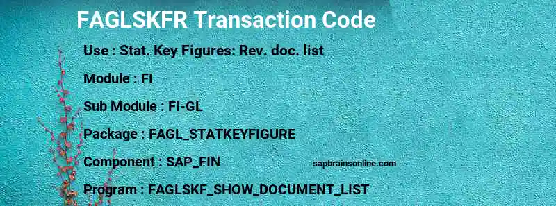 SAP FAGLSKFR transaction code