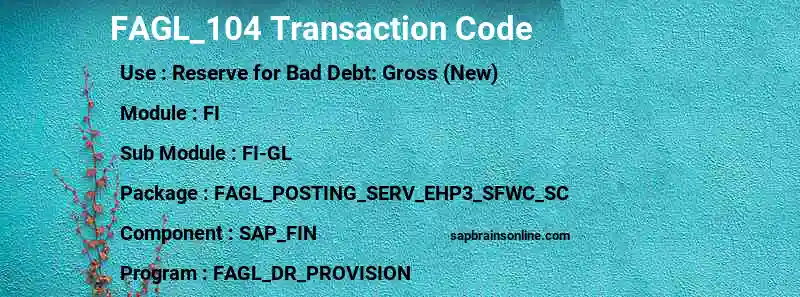 SAP FAGL_104 transaction code