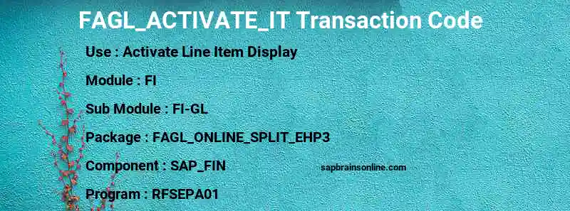 SAP FAGL_ACTIVATE_IT transaction code