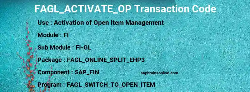 SAP FAGL_ACTIVATE_OP transaction code