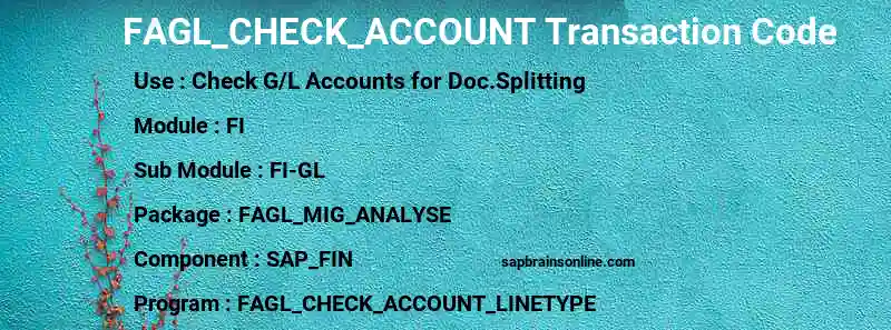 SAP FAGL_CHECK_ACCOUNT transaction code