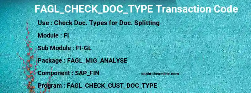 SAP FAGL_CHECK_DOC_TYPE transaction code