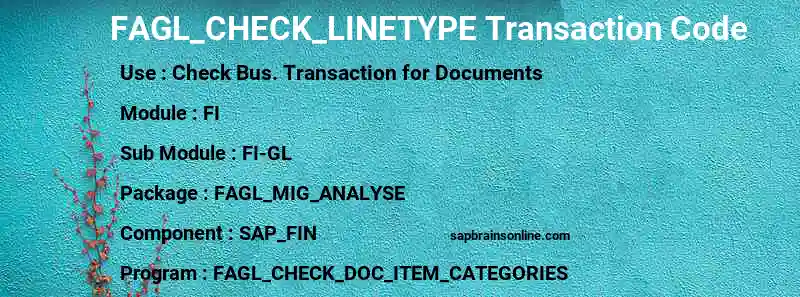 SAP FAGL_CHECK_LINETYPE transaction code