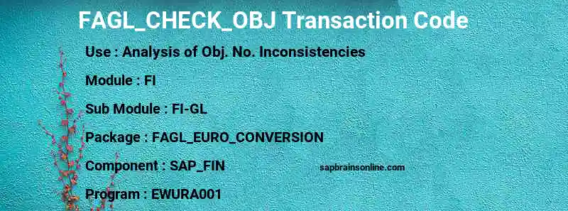SAP FAGL_CHECK_OBJ transaction code