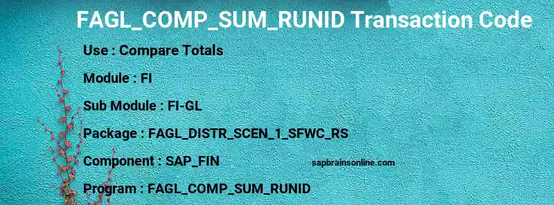 SAP FAGL_COMP_SUM_RUNID transaction code
