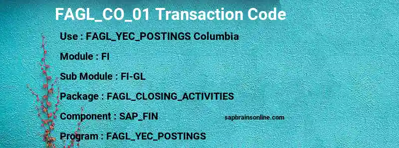 SAP FAGL_CO_01 transaction code