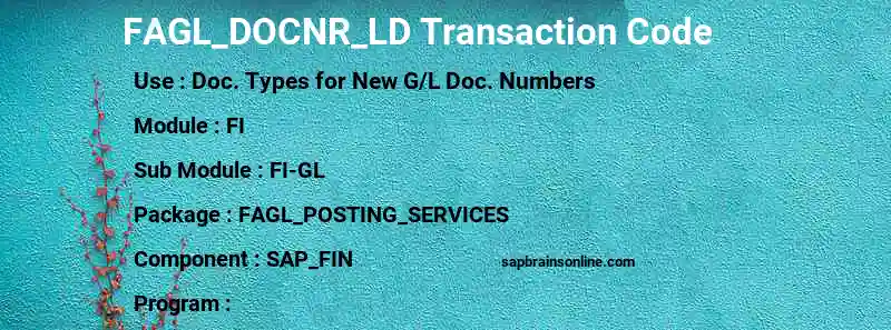 SAP FAGL_DOCNR_LD transaction code