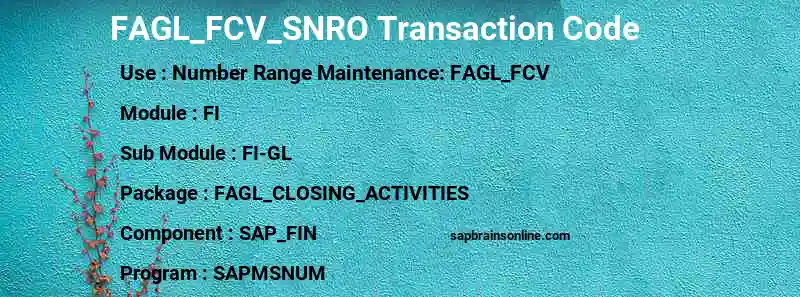SAP FAGL_FCV_SNRO transaction code