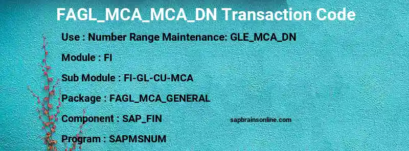 SAP FAGL_MCA_MCA_DN transaction code