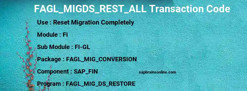 SAP FAGL_MIGDS_REST_ALL transaction code