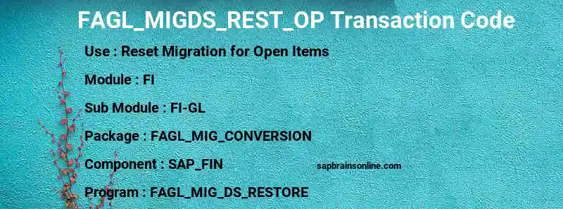 SAP FAGL_MIGDS_REST_OP transaction code