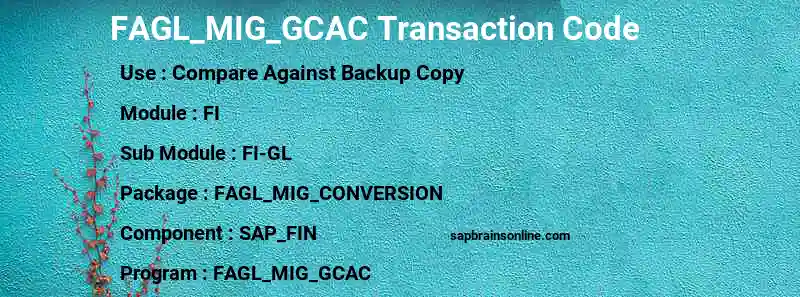 SAP FAGL_MIG_GCAC transaction code