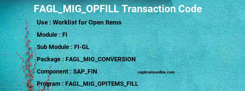 SAP FAGL_MIG_OPFILL transaction code