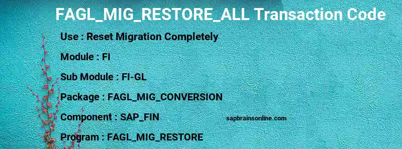 SAP FAGL_MIG_RESTORE_ALL transaction code
