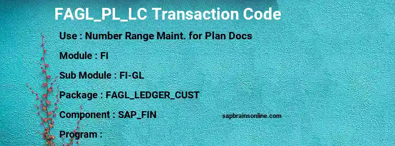 SAP FAGL_PL_LC transaction code