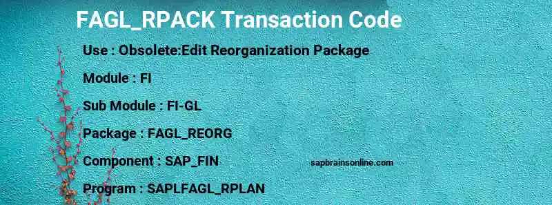 SAP FAGL_RPACK transaction code