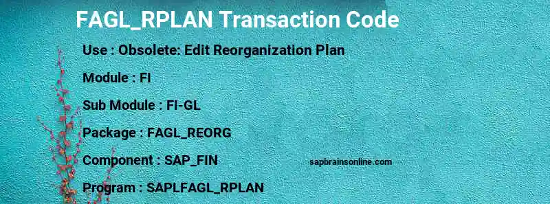 SAP FAGL_RPLAN transaction code