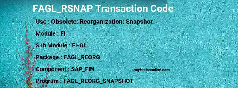 SAP FAGL_RSNAP transaction code