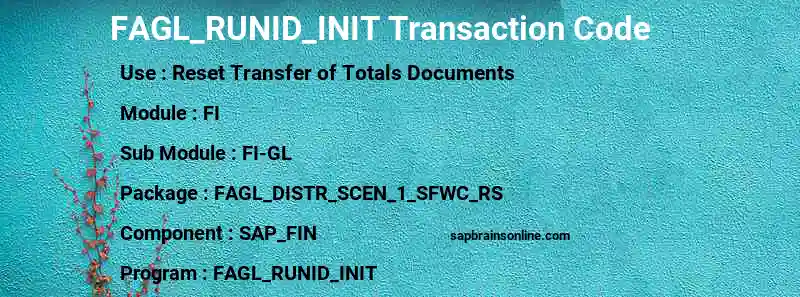 SAP FAGL_RUNID_INIT transaction code