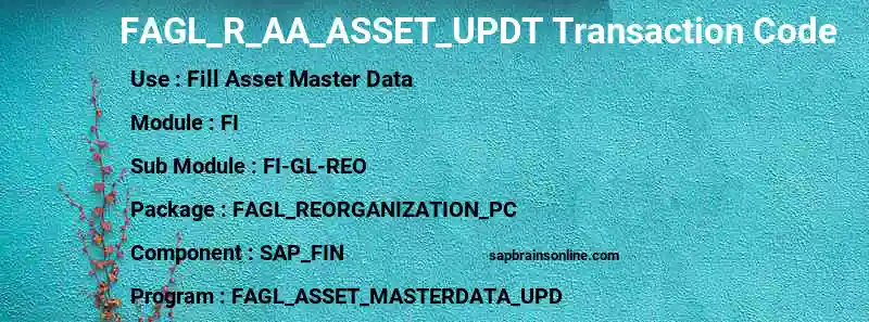 SAP FAGL_R_AA_ASSET_UPDT transaction code