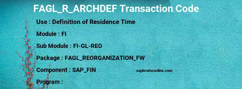 SAP FAGL_R_ARCHDEF transaction code