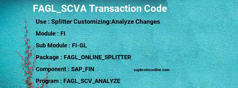 SAP FAGL_SCVA transaction code