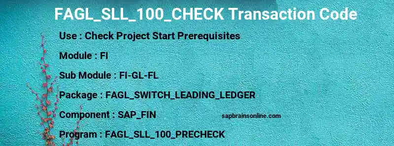 SAP FAGL_SLL_100_CHECK transaction code