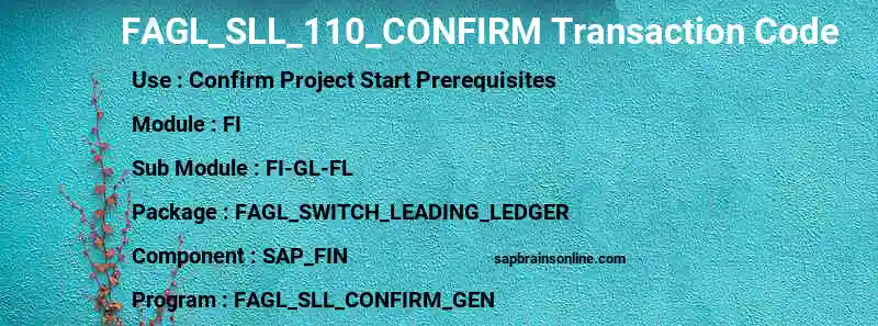 SAP FAGL_SLL_110_CONFIRM transaction code