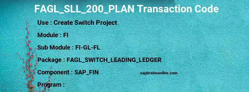 SAP FAGL_SLL_200_PLAN transaction code
