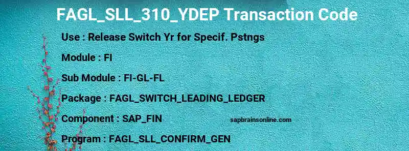 SAP FAGL_SLL_310_YDEP transaction code