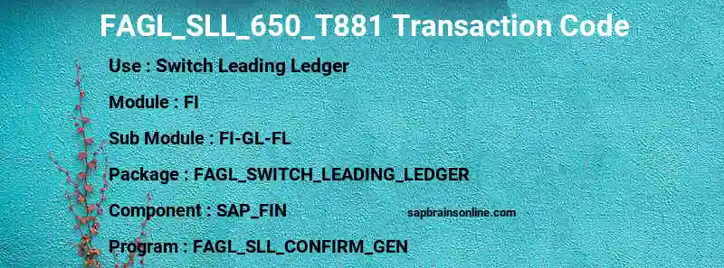 SAP FAGL_SLL_650_T881 transaction code