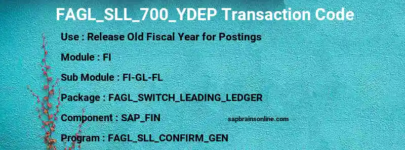 SAP FAGL_SLL_700_YDEP transaction code