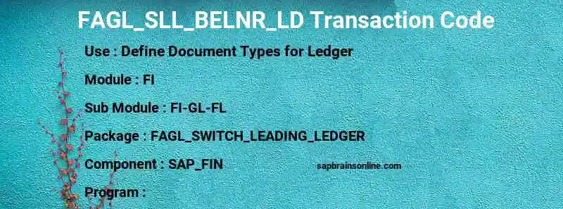 SAP FAGL_SLL_BELNR_LD transaction code