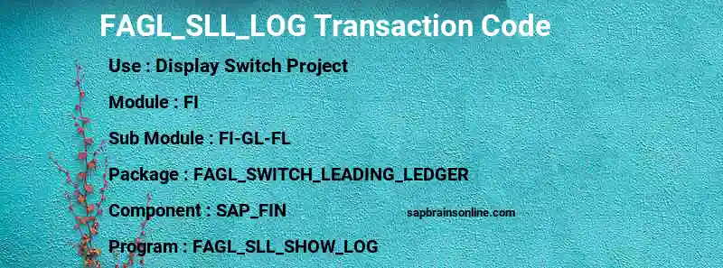 SAP FAGL_SLL_LOG transaction code