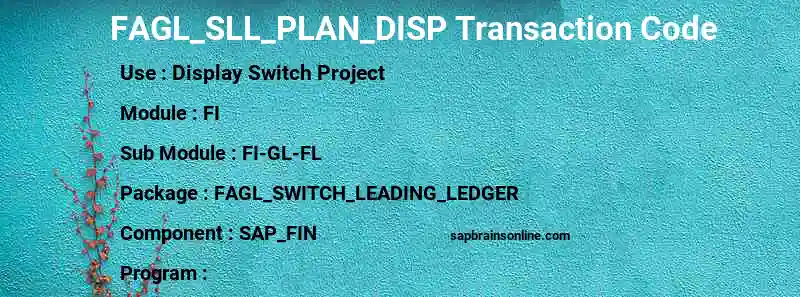 SAP FAGL_SLL_PLAN_DISP transaction code