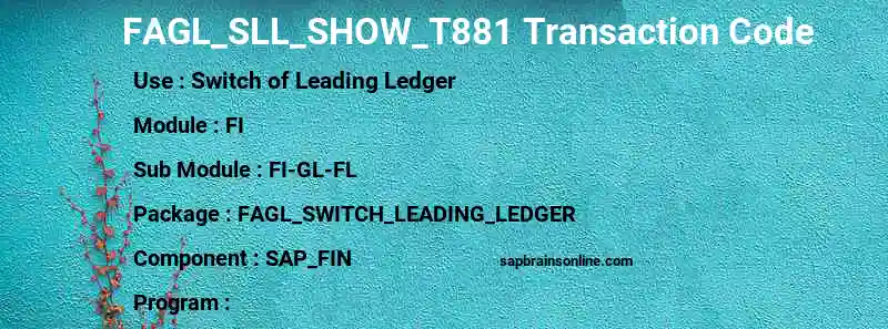 SAP FAGL_SLL_SHOW_T881 transaction code