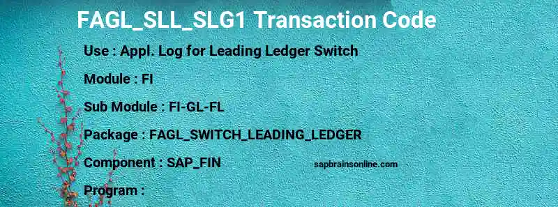 SAP FAGL_SLL_SLG1 transaction code