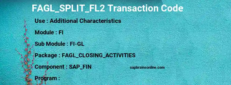 SAP FAGL_SPLIT_FL2 transaction code