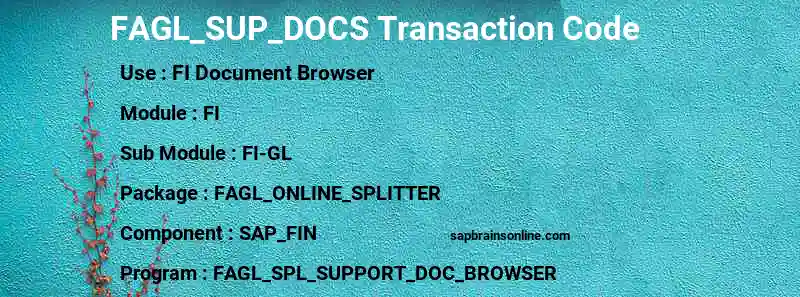 SAP FAGL_SUP_DOCS transaction code