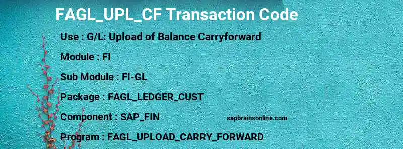 SAP FAGL_UPL_CF transaction code