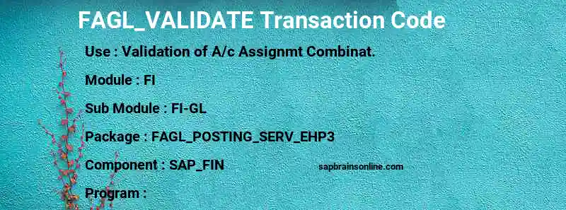 SAP FAGL_VALIDATE transaction code