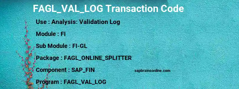 SAP FAGL_VAL_LOG transaction code